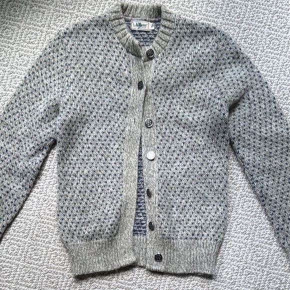 Vintage L.L. Bean Gray Button-Up Women's Cardigan with silver buttons - Picture 1 of 15